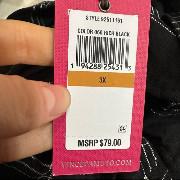 Vince Camuto
Women's Plaid Pintuck Flutter 3/4-Sleeve Henley Blouse - Picture 5 of 5